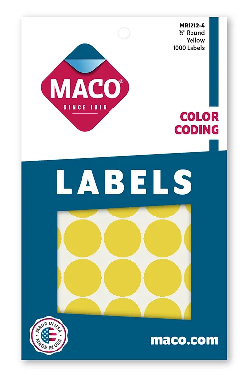 MACO Color Coding Labels - Neon Yellow